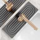 Faucet Mat for Kitchen Sink - Wider Diatomite Fast Drying Stone Sink Tray, Super Absorbent, Prevents Moisture Buildup - Faucet Splash Guard for Bathroom Counter (Dark Grey, 15x5.3inch)