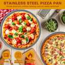 18 Pieces Pizza Pan Riser Stands Sets with 6 Metal Pizza Table Stands 6 Pizza Pans and 6 Wood Handle Pie Server Pizza Serving Tray Display Stands for Pizza Party Dessert Cheese Baking (18 PCS)