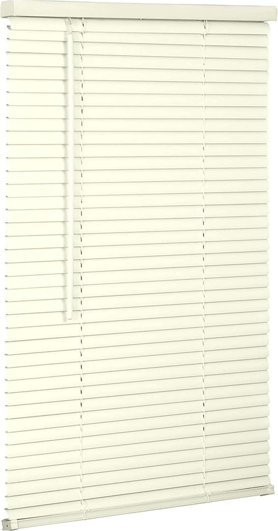 Lotus & Windoware Cordless 1" Vinyl Mini Blind 32" Wide x 64" Long, Alabaster (MLX3264AL)