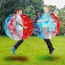 SUNSHINEMALL 2 PC Sumo Balls for Adult, Inflatable Body Ball Sumo Balls Bopper Toys, Heavy Duty PVC Vinyl Kids Adults Physical Outdoor Active Play (24 INCH Red Pure Blue)