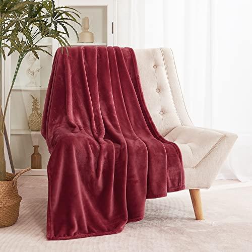Red Fleece Blanket Soft Warm Cozy Luxury Plush Throws Fuzzy Flannel Blankets for Couch Bed Gift Ideals for Birthday Christmas