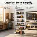 Finnhomy Heavy Duty 7 Tier Wire Shelving, 24x24x72 inches 7 Shelves Storage Rack with Thicken Steel Tube, Pantry Shelves for Storage, Adjustable Metal Shelf Unit, NSF Certified, Black