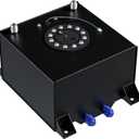 5 Gallon Fuel Cell 20L Universal Gas Tank with Level Sender,Aluminum Polished Racing Street Drift Strip Fuel Tank with Quick Release Fuel Cap,Black