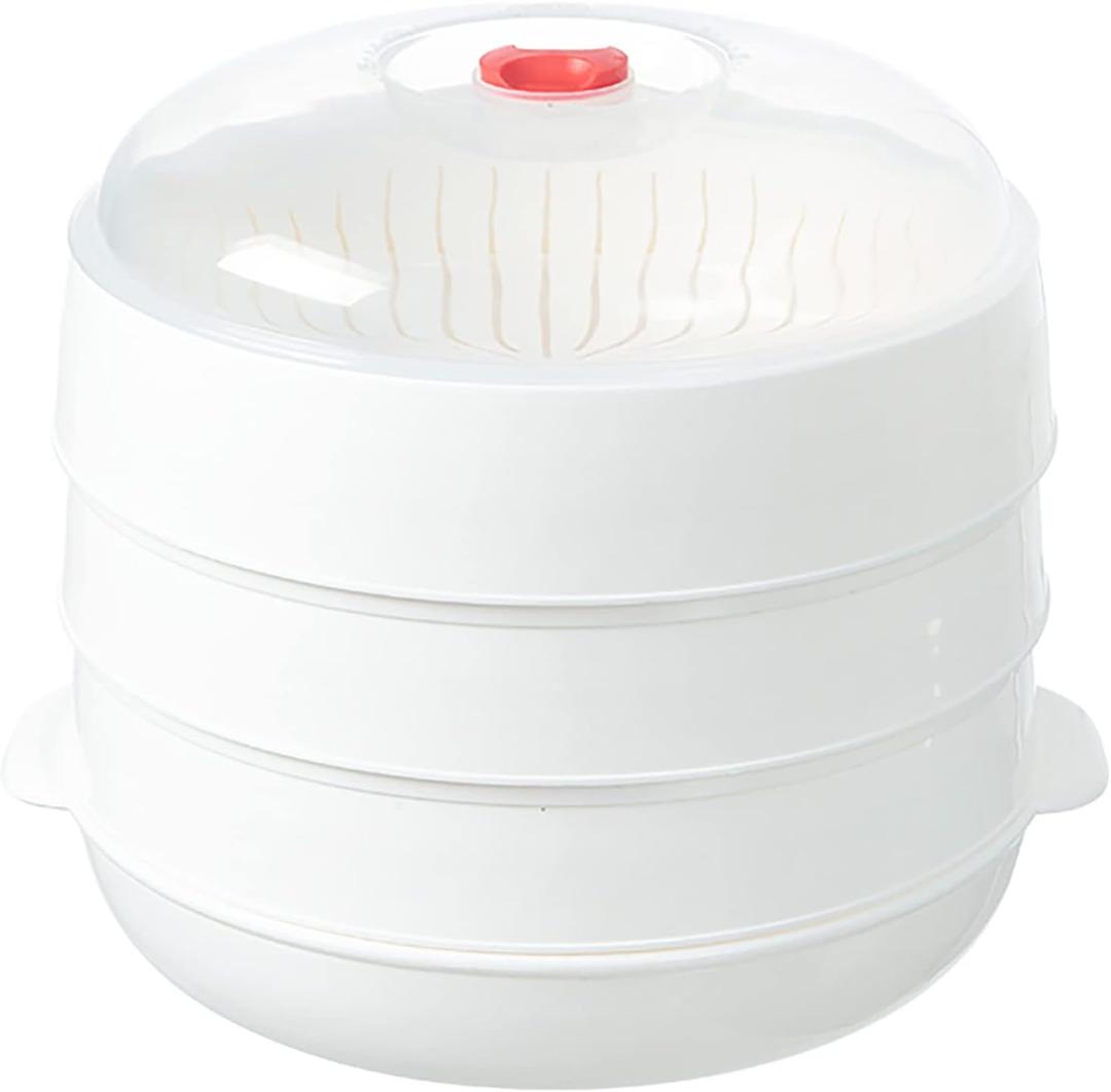 Microwave Vegetable Steamer, Microwave Steamer for Vegetables, Microwave Heating Bowl, Micro Cookware for Cooking (3 - Layer)