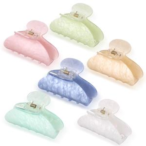 6 Pcs Large Acrylic Hair Claw Clips for Women Cute Non-slip Hold Jaw Clamps for Thick Thin Hair Stylish French Barrettes Accessories (3.15 Inch,Candy Colors)