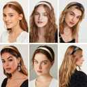 3 x WOVOWOVO Leather Headbands for Women, 1Inch Non Slip Soft PU Hair Head Bands Diademas Para Mujer De Moda Cute Beauty Fashion Hairbands Hair Accessories