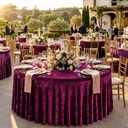 6 Pack Red Velvet Round Table Cloths for 60 inch Table, Stretchy 120 inch Spandex Round Tablecloths, Washable Fitted Round Table Covers for Wedding Birthday Parties Banquet