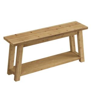 TRIBESIGNS WAY TO ORIGIN 70.86 in. Brown Rectangle Solid Wood Console Table, Farmhouse Table with Shelf, 2-Tier Storage Sofa Table Living Room 