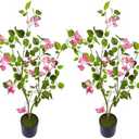 VIGGDA Artificial Tree Faux Bougainvillea Tree 3ft Tall Fake Bougainvillea Plant in Pot Fake Silk Tree Faux Plants Indoor(2pack)