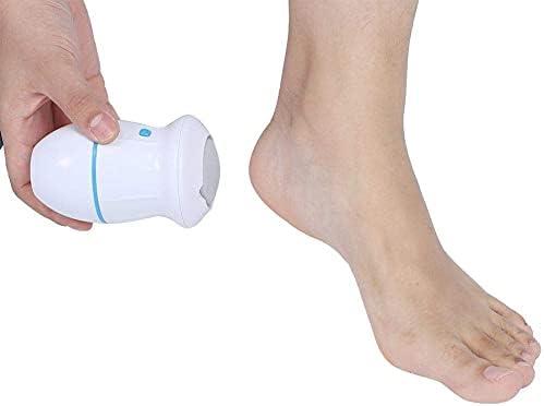 Electric Feet Callus Remover, Battery Operated Foot Grinder Callus Dead Skin Remover Vacuum Foot File Pedicure Tool(White + Blue)