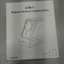 3 in 1 Wireless Charging Station: 5000mAh Removable Power Bank Charger Stand for Phone/Watch/Air Pods - Portable Magnetic Battery Pack for Air 17 16 15 14 13 12 Series Pink