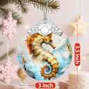 Christmas Ornaments: Stained Glass Ornament, Christmas Tree Ornament, Hanging Ornaments for Home Decor & Xmas Tree Decorations Exquisite Holiday Decor, Gifts & Holiday Present - Seahorse