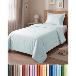 Duvet Cover Twin/Twin XL Size Set - Extra Soft Twin/Twin XL Duvet Cover 68" x 90" with 1 Pillow Sham - Hotel Luxury, Easy Care, Fade Free with Zipper Closures & Ties - Comfy & Breathable (Ice Blue)