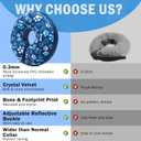 SCENEREAL Dog Cone Alternative After Surgery Donut Collar, Soft Pet Recovery Pillow Collar for Dogs, Inflatable Adjustable Neck Collars to Prevent Licking, Bone and Paw Print E-Collars (Blue) M