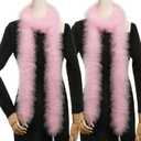 Holmgren Pink Marabou Feather Boas - 2 Pcs 25g 2 Yards Feathers Boa for Women, DIY Clothing, Kids Party Dress Up, Home Wedding Decor (Pink)