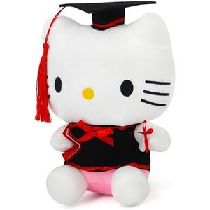 RELIGES 7.8'' Graduation Plush Stuffed Animal Toy - Soft Graduate Bear Doll for Kids & Adults, Graduation Party Decorations, Unique Keepsake Gift for Graduates & Fans(White)