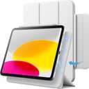 JETech Magnetic Case for iPad (A16) 11th/10th Generation (2025/2022), Magnetic Attachment, Slim Tablet Cover with Auto Wake/Sleep (White)