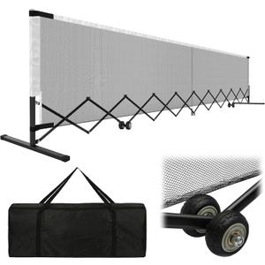 Retractable Pickleball Net with Wheels, Portable Pickleball Net Indoor/Outdoor with Heavy-Duty Metal Frame, Free Assembly, 22FT Pickle Ball Nets with Carry Bag for Driveway Backyards Garages