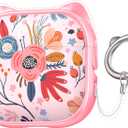 RFUNGUANGO AirPods 4 Case for Women Girly Cat Case with Lock, Phone Stand,Keychain & Cleaner Kit, Compatible with Apple Airpods 4th Generation Case Cover, Pink Berry Flower