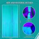 2 x 2 Pack Foil Fringe Backdrop - Fluorescent Green Shiny Tinsel Curtains for Party Decoration/Photo Booth Props - 3.3x6.6 FT Metallic Foil Backdrop for Birthday, Wedding, Graduation, Christmas.