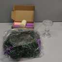 7 Pcs Christmas Advent Wreath with 5 Flameless Candle Set Christmas Advent Wreath Candle Holder with Pinecorn Ribbon Berry Poinsettia Centerpiece Table Decor (Purple,Stylish)