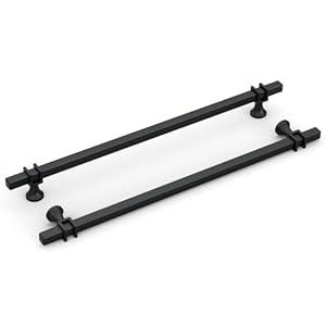 goldenwarm 10 Pack 10 Inch Black Cabinet Pulls Square Drawer Handles Hardware for Kitchen Dresser Cupboard