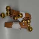 CATHYLIFE Leather Dog Doorbells for Door Knob, Adjustable Brass Potty Training Bells for Puppy to Go Outside, Easy Dog Door Bell for Potty Training, Brown Leather Golden Bells - 2 Pack