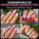 UNA GELLA Extra Short Almond Nail Tips Full Cover 216PCS Gel Nail Tips Short Almond Shaped Nails Tips Soft Gelly Gel Clear Fake Nails Tip for Acrylic Nail Tip Soak Off Home DIY Salon Nails 12 Sizes