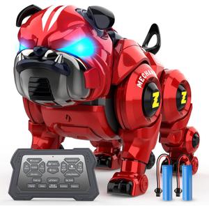 Lterfear Robot Dog for Kids, Remote Control Robot Rechargeable Programing Stunt Robo Dog with Sing, Dance, Touch Function, Robotic Dog Toy for Boys Ages 5 6 7 8 9 10+ Birthday Gifts, Red