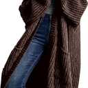 Women's Oversized Cardigans Sweater Long Coat Knit Fall Winter Cozy Outfits with Pockets (Medium, Coffee)