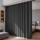 Room Divider Blackout Curtains Flexible Sliding Tracks Sets Ceiling Mounted Rod Window Curtain Privacy Separation for Bedroom Living Rooms,1 Panel Black Drape and Black Track Set-W216xH84 in