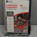 HOLDN STORAGE Christmas Ornament Storage Box with Dividers - Fits 48-3 Ornaments, 2 Removable Trays, Durable & Space-Saving, Clear Top Lid, Fits Underbed, Red