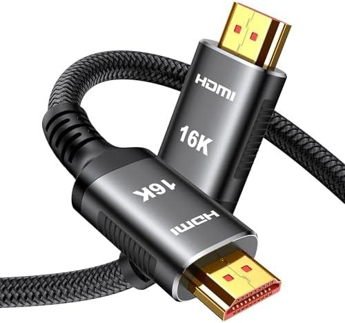 Snowkids 16K 10K 8K HDMI Cable 96Gbps 6.6FT/2M, 48Gbps Ultra High-Speed HDMI Cables Cord, 8K@120Hz, 4K@240Hz HDCP 2.3 & Dynamic HDR Compatible for TV/Monitor/Projector/Entertainment & More