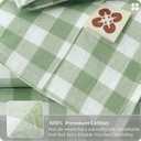 Bedsure Gingham Duvet Cover Queen, 100% Washed Cotton Duvet Cover LinenLike, PureWoven with Reversible YarnDyed Design & DoubleStitch Craft, 3-Piece with Zipper, Gingham Willow Green, 90"x90"
