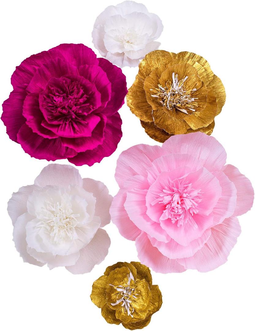 Letjolt Paper Flowers Decoration for Wall 3D Flowers Decor Wedding Backdrop Flower Birthday Baby Shower Nursery Wall (Mixed Color)