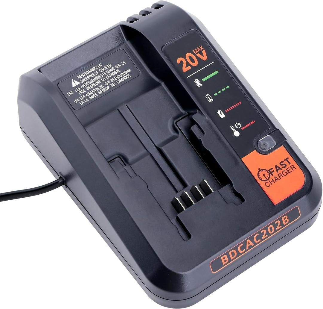 20V MAX Lithium Fast Battery Charger Replacement for Black and Decker 12V 20V Battery Charger, Compatible with Black & Decker 12V-20V Max Battery LBXR20