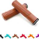Mountain Bike Grips, Bicycle Handlebar Grips, Bicycle Handlebar Grips Single Lock-on, Ergonomic Bike Grips Non-Slip (Brown)
