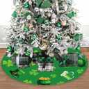 St Patricks Day Tree Skirt St Patricks Day Decorations 36" Reversible Shamrock Double Sided Print Mat for Trees St Patricks Day Decor Holiday Party Garden Indoor Home Decorations