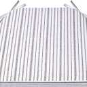 AAAAAcessories D-Shaped Chair Cushions, 2" Thick Dining Chair Pads with Ties and Removable, Machine-Washable Cover, 17" x 16", Pinstripe Brown