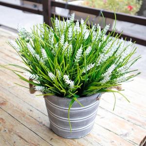 12 Bundles Artificial Plants Outdoor Fake Monkey Grass, UV Resistant Plant Decor, No Fade Realistic Greenery Plant for Window Garden Patio Hanging Planter Pathway Front Porch (White)
