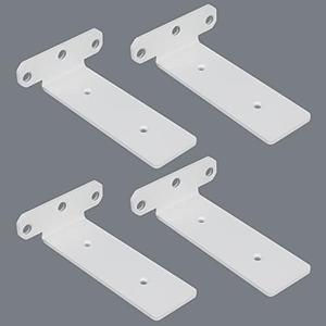 Alise Floating Shelf Brackets, White L Bracket for Shelves Heavy Duty Thickened and Widen Hidden Brace Joint Angle Brackets for Wooden Board Hanging Supports Blind Shelf Wall Mount 6 Inch, Pack of 4