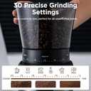 Ollygrin Burr Coffee Grinder, Electric Conical Coffee Bean Grinder With 30 Adjustable Grind Settings For 2-12 Cups, Sliver & Black
