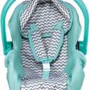 Adora Zig Zag Baby Doll Car Seat Carrier Removable Cover, Machine Washable and Fits Most Dolls & Plush Animals Up to 20, Birthday Gift for Children Ages 2 and Up - Green Mint (Green Handle)
