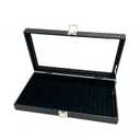 Pens Bracelets Black Glass Top 10 Slot Display Storage Case with Lid Support