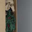 [ 8 Modes & Timer] 24 Inch Realistic Tabletop Christmas Tree Small Christmas Tree with 50 Warm Lights Battery Operated Red Berries Pine Cone Burlap Base Indoor Home Table Christmas Decorations (Spruce Green)