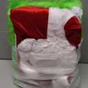 DJKFAEK Green Monster Santa Claus Costumes for Men,Christmas Furry Santa Claus Costume Include Mask for Halloween Cosplay (M)