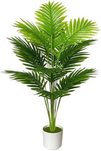Rozwkeo Artificial Areca Palm Plant Fake Tropical Tree Perfect Faux Plants in Pot for Indoor Outdoor House Home Office Wedding Garden Modern Decoration Housewarming Gift (80cm Tall Palm)