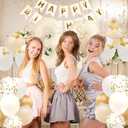 30th Birthday Decorations for Her - 66pcs Birthday Party Balloons Decorations Kit with Happy Birthday Banner for Women with Number 30 Foil Balloon, White Gold Balloons & Butterfly Decals