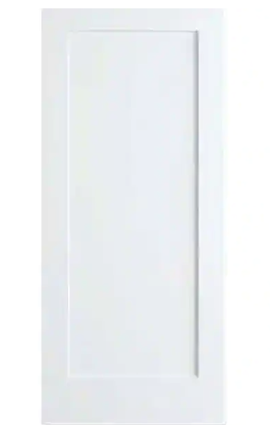  85×38 Inches, White 1-Panel Shaker Solid Core Wood Interior Door 