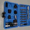 18PCS Alternator Pulley Remove Install Tool Kit, Clutch Freewheel Removal Socket Bit Set Compatible with Ford VW Mercedes-Benz BMW Audi Chevrolet Chrysler GM Porsche Volvo Skoda and More